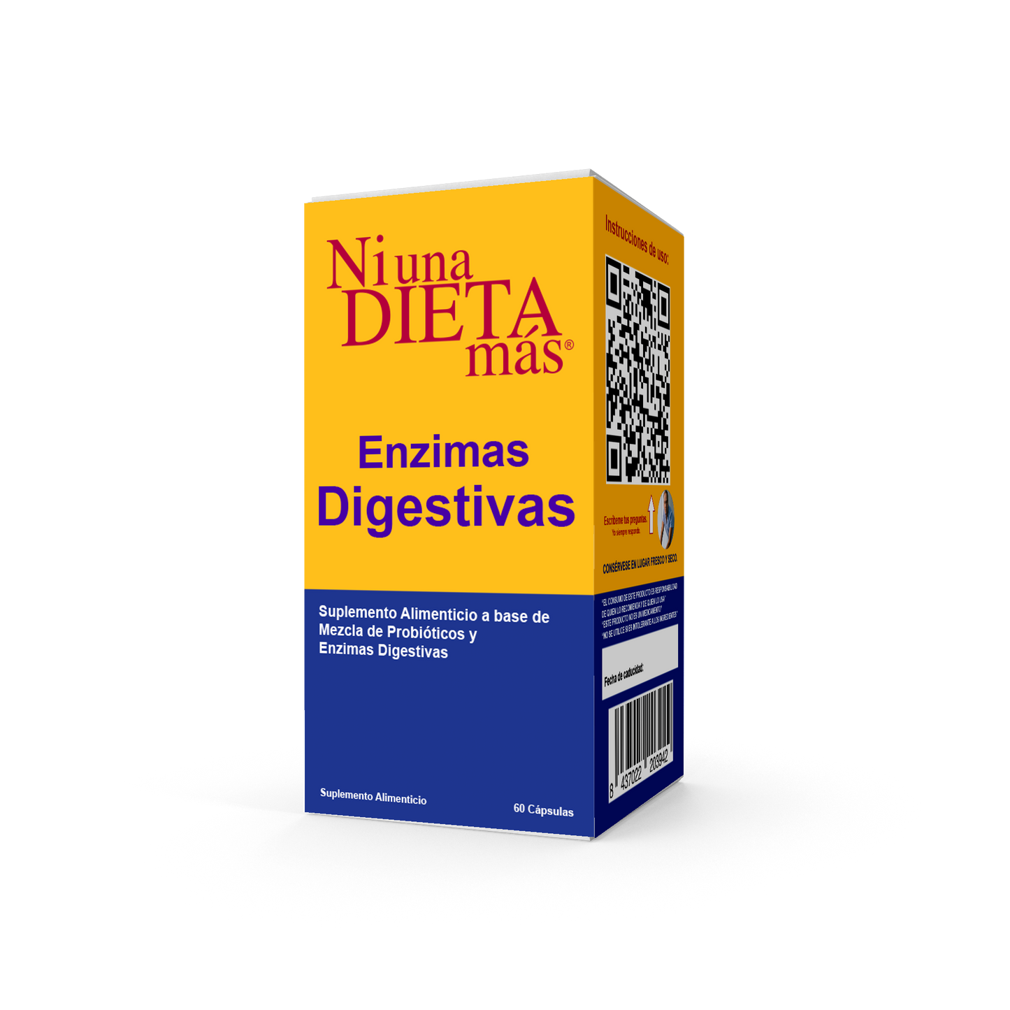 Ni una Dieta Más Enzimas Digestivas (60 Cápsulas)